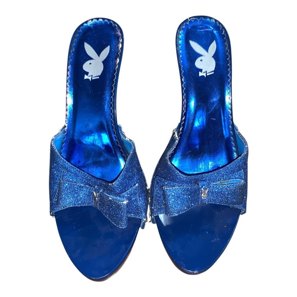 Vintage Gabbor Playboy Bunny Logo Women's Heels Shoes Blue Size 6 # 4602 - Picture 8 of 11